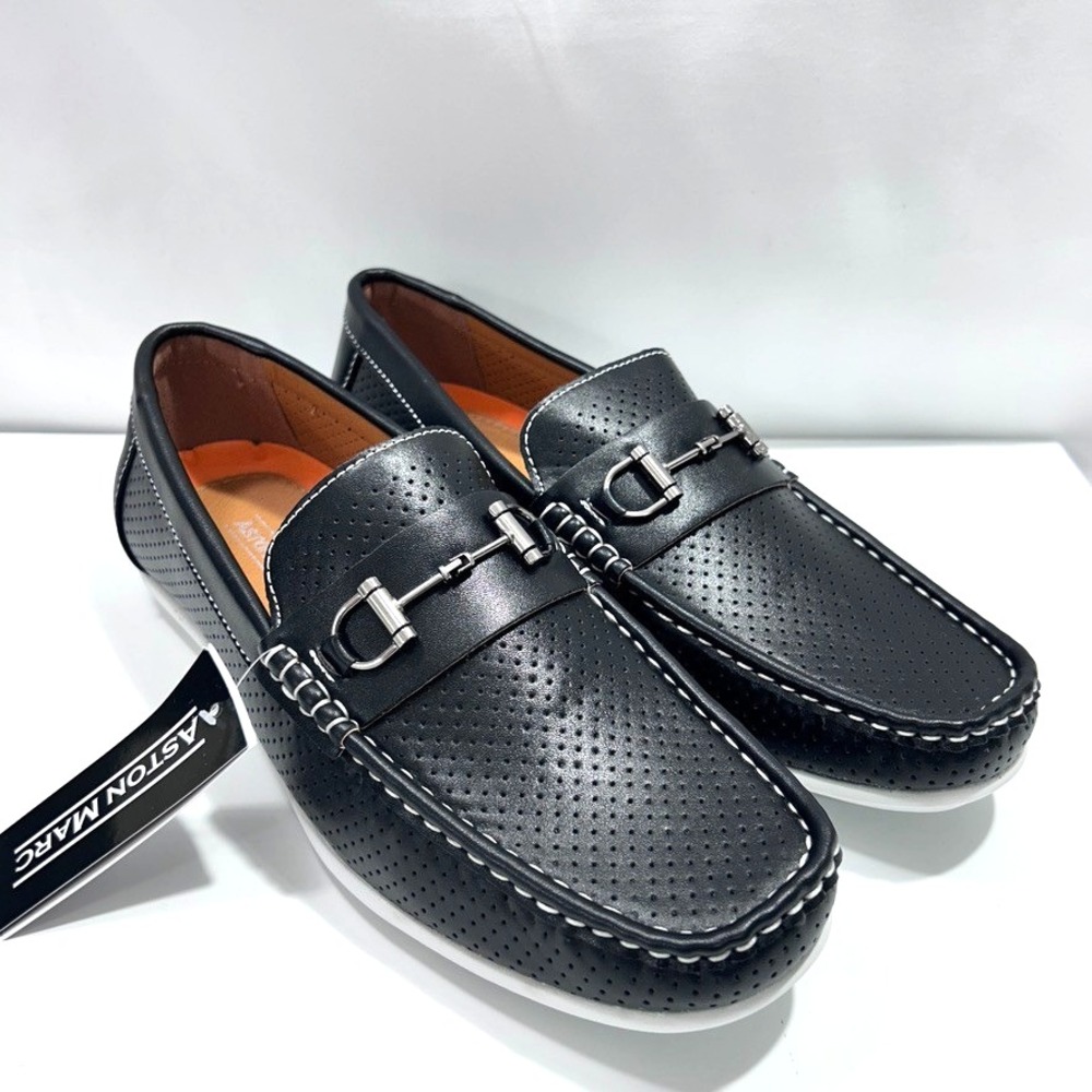 Aston Marc‎ Perforated Classic Driving Walk 3 Men's Black Shoes US 9 - No Box